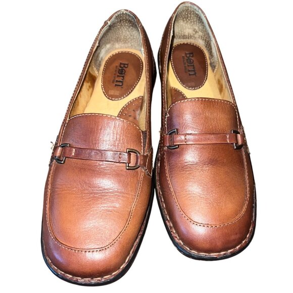 Born Womens Leather Loafers Size 8.5 Classic Work Preppy Comfort - Picture 1 of 8